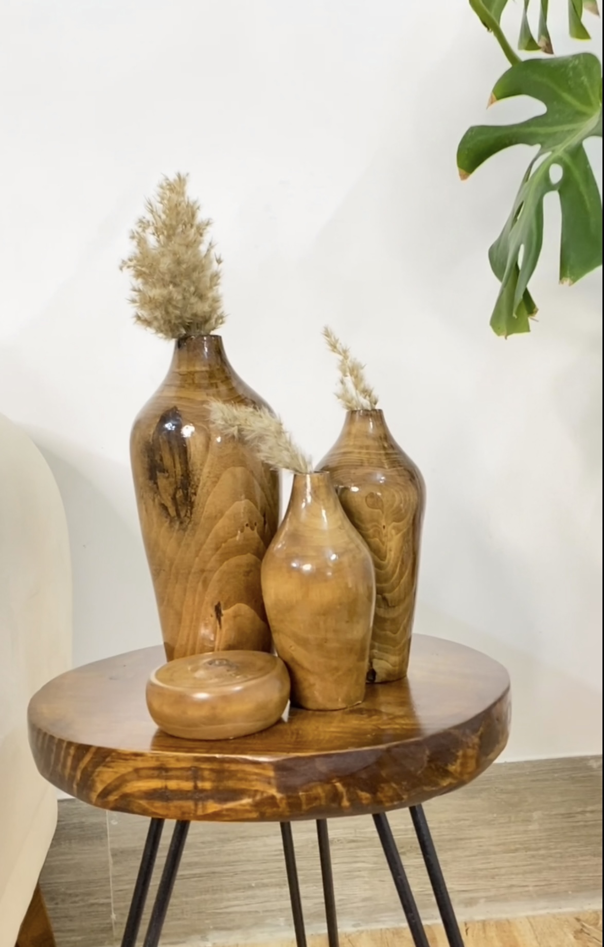 گلدان چوبی رومیزی